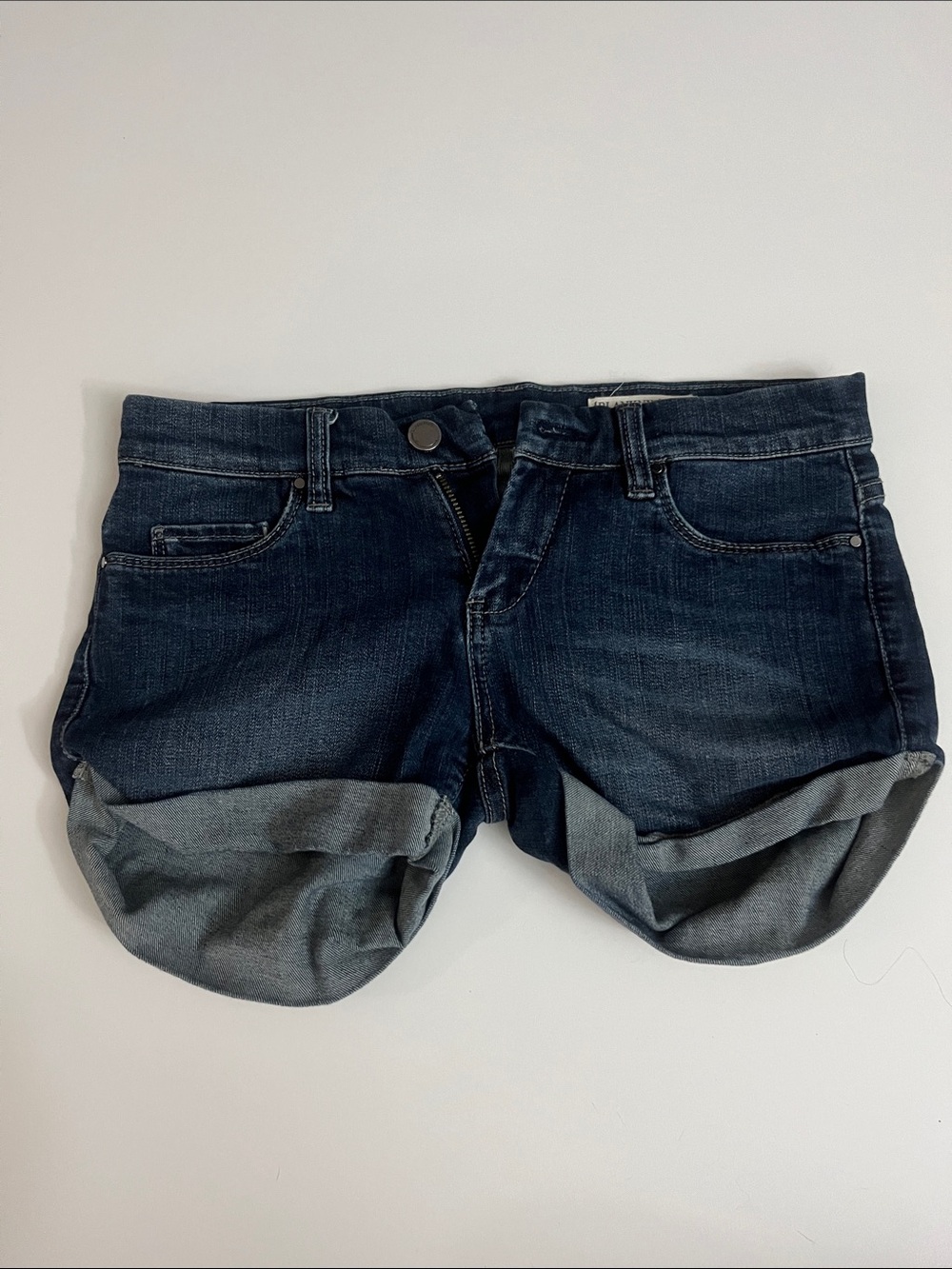 Blank NYC Dark Indigo Rolled-Hem Denim Shorts